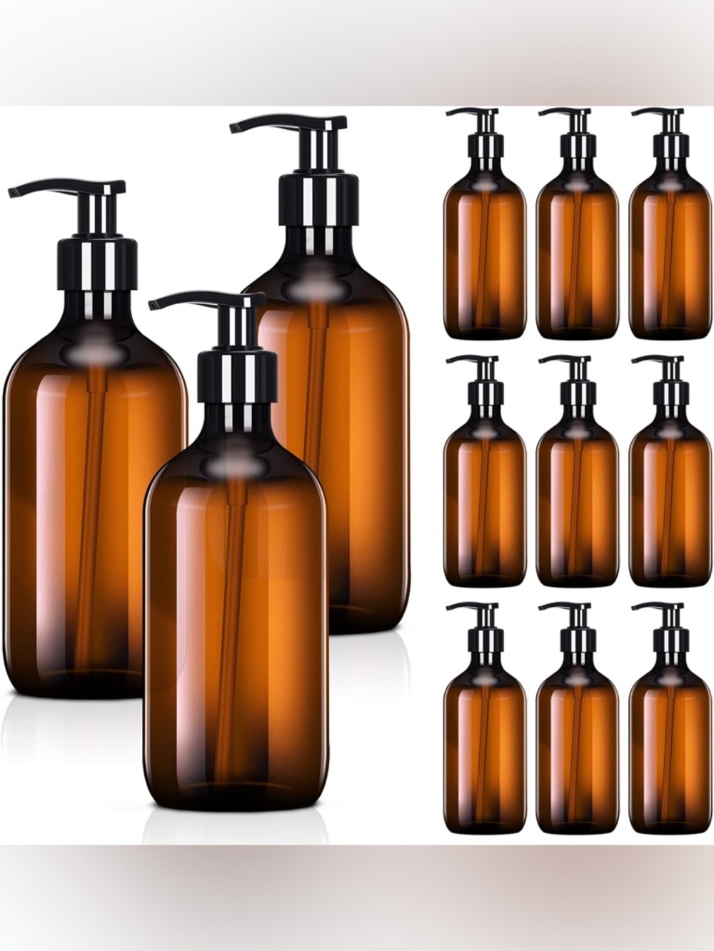NWT 12 pump bottle lotion Dispenser Refillable Shampoo/conditioner/Soap/Bodywash